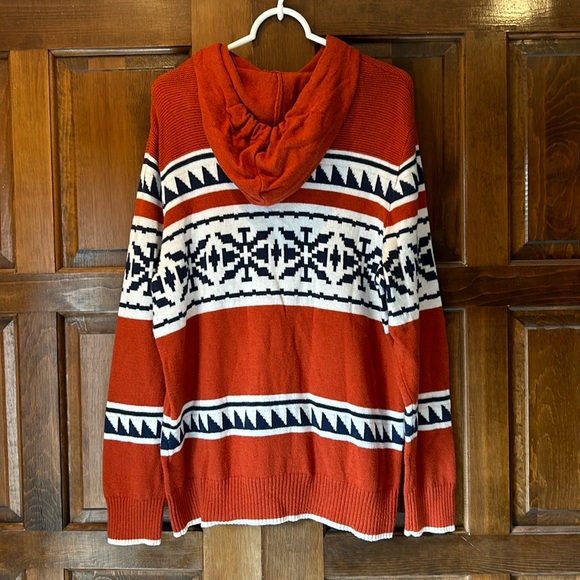 American Eagle Outfitters Snowflake Hooded Sweater Cardigan Men's Size Large - Picture 3 of 7